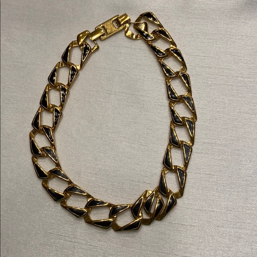 MONET Black and Gold Chainlink Necklace
